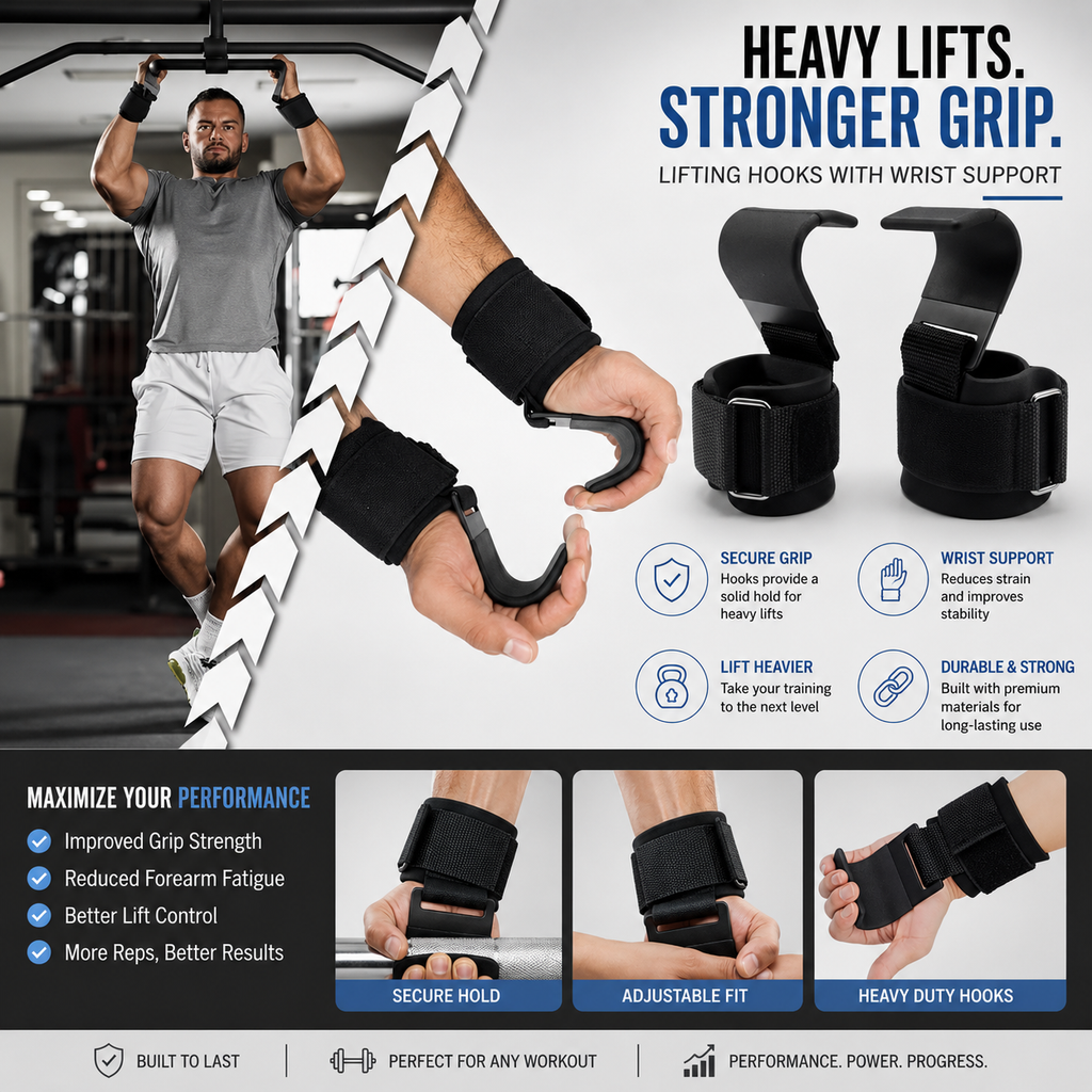 2pcs Weight Lifting Hook Grips