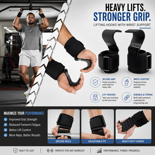 2pcs Weight Lifting Hook Grips