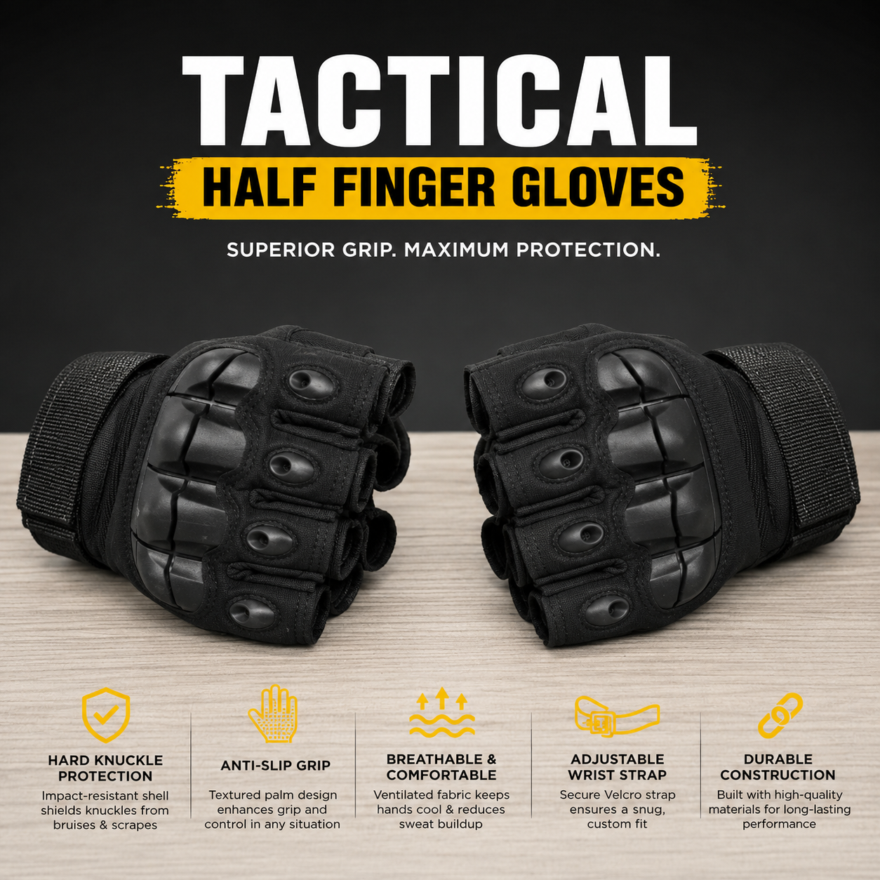 High quality half finger Hand Gloves for biker