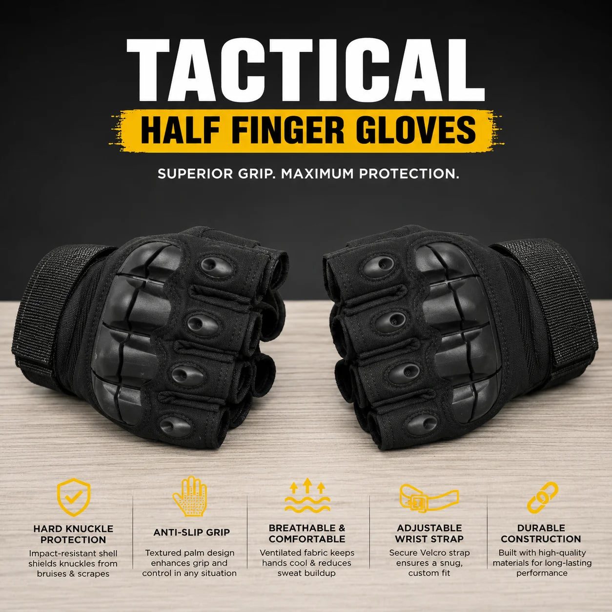 High quality half finger Hand Gloves for biker