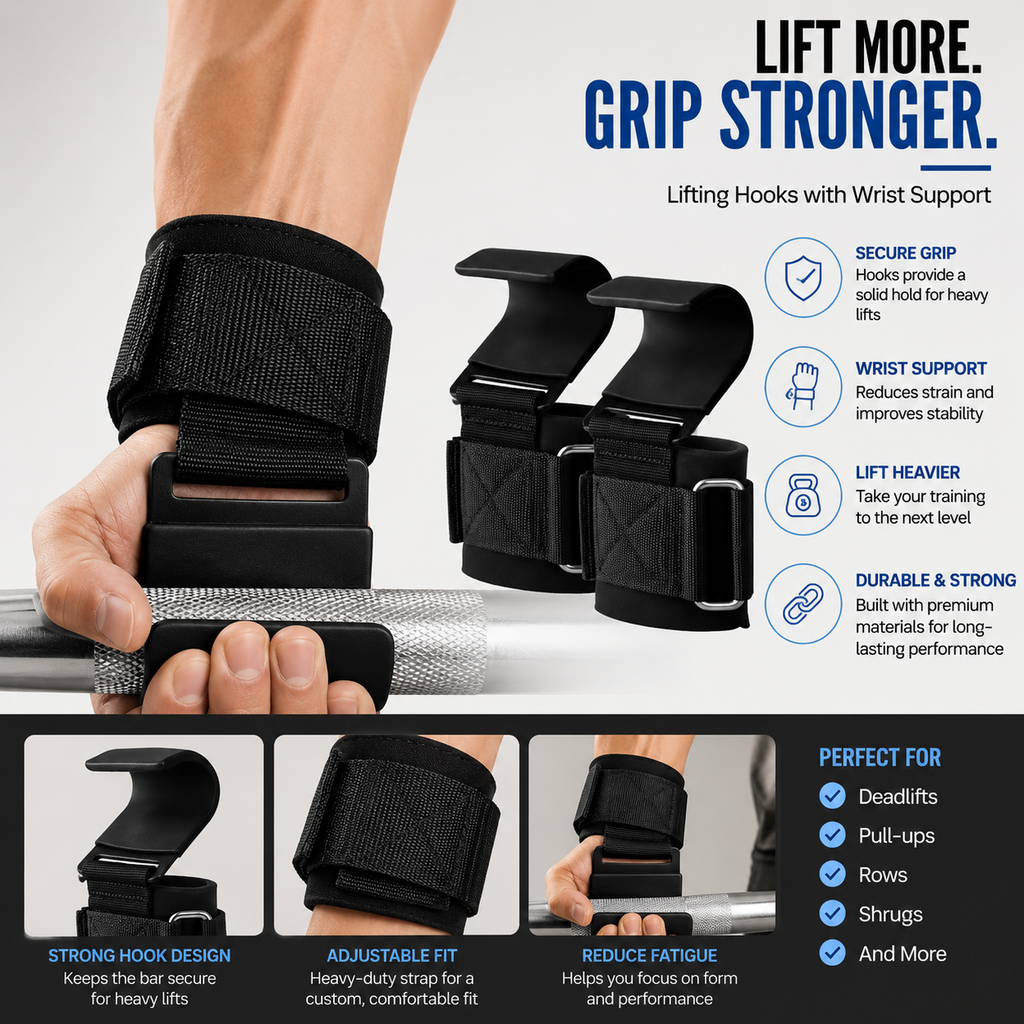 2pcs Weight Lifting Hook Grips