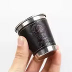 4PCS Stainless Steel Hip Flask Set with Leather Wrap-30ml