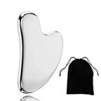 Stainless Steel Gua Sha Face Massage Tool heart Shape with Pouch Bag– 1Pc