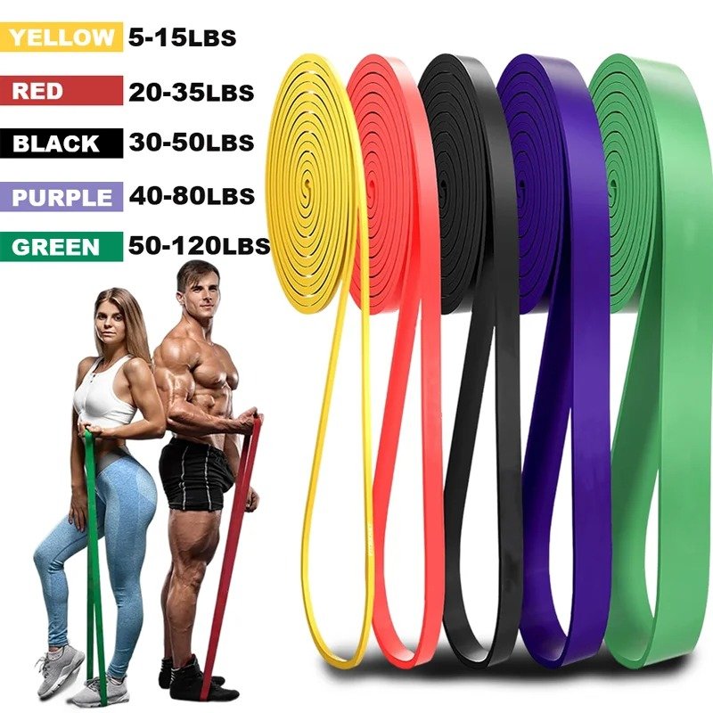 4PCS Resistance Band Set (5–80lbs)–Fitness, Boxing, Yoga & Home Gym Workout Bands