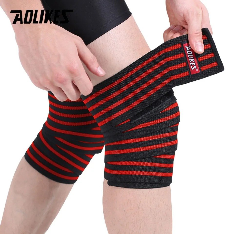 Weight Lifting Knee Wraps – Compression Support Strap (180×8CM)