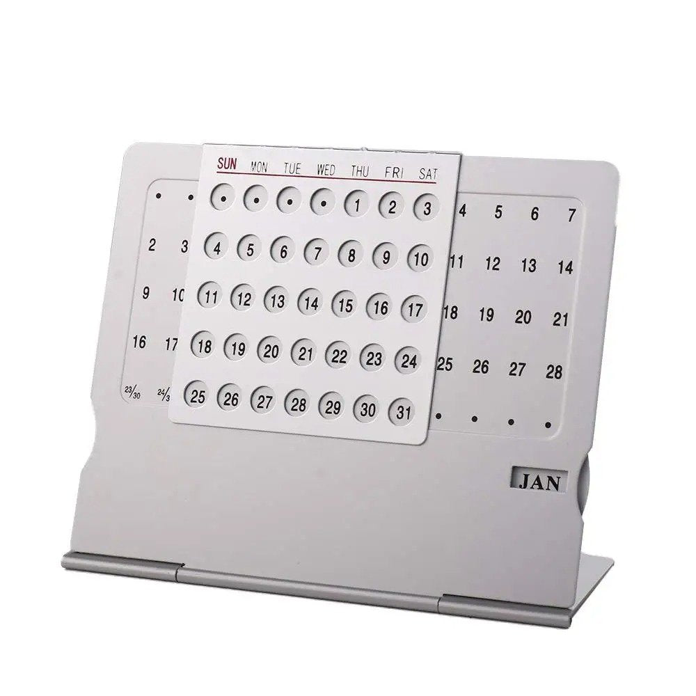 Premium Metal Perpetual Calendar – Reusable 100-Year Desk Organizer & Decor