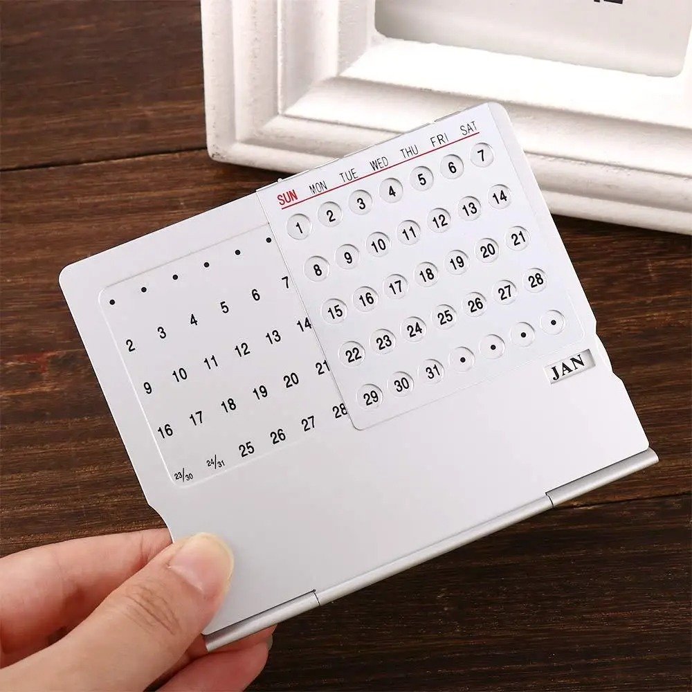 Premium Metal Perpetual Calendar – Reusable 100-Year Desk Organizer & Decor