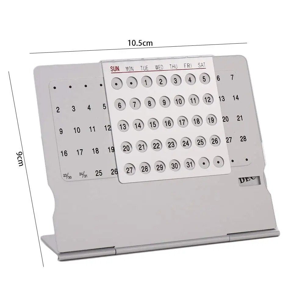 Premium Metal Perpetual Calendar – Reusable 100-Year Desk Organizer & Decor