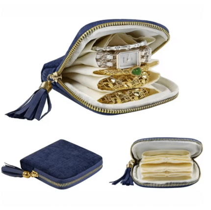 5-Layer Jewelry Storage Bag, Velvet Jewelry Pouch Bag